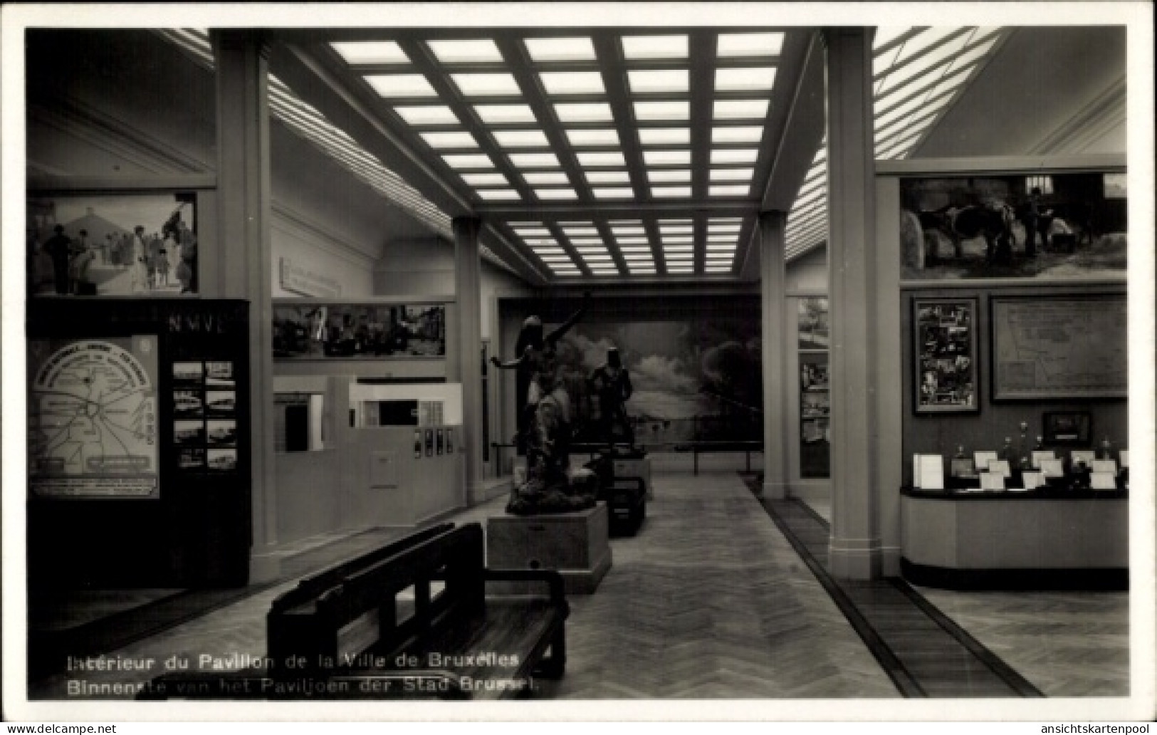 CPA Bruxelles Brüssel, Ausstellung 1935, Innenraum des Pavillons der Stadt Brüssel