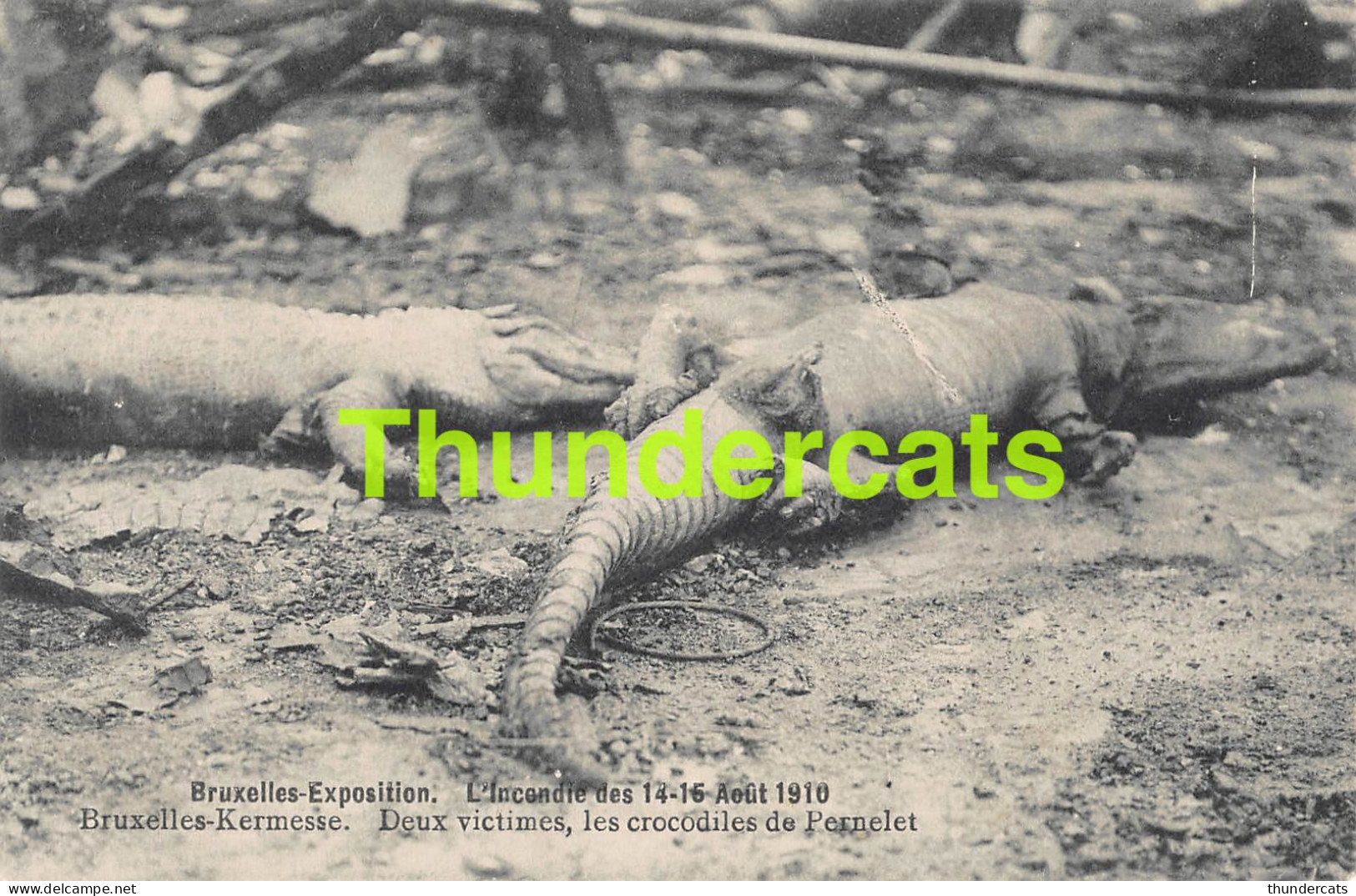 CPA BRUXELLES EXPOSITION L'INCENDIE DES 14 15 AOUT 1910 SAPEUR POMPIER BRANDWEER