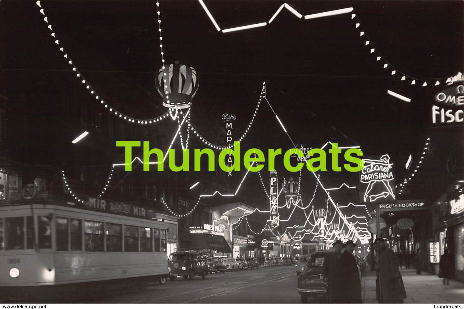 CPA BRUXELLES FEERIE LUMINEUSE LE SOIR FEERISCHE VERLINCHTINGEN BIJ NACHT TRAM