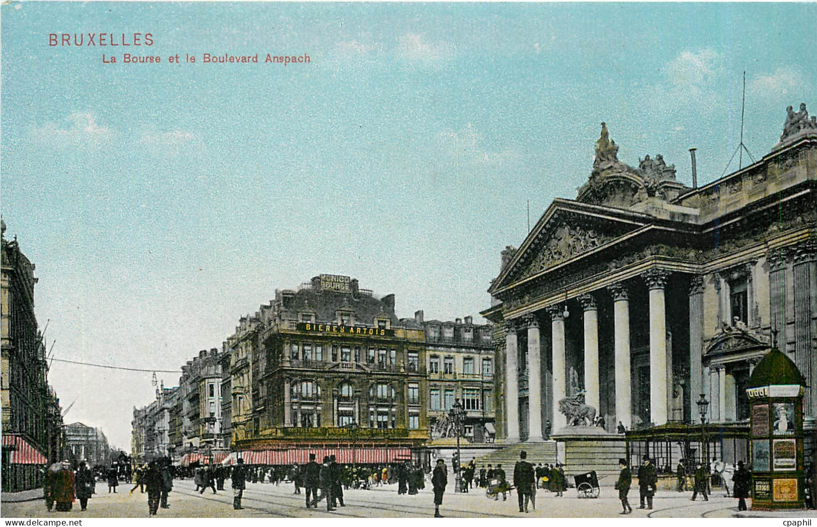 CPA BRUXELLES La bourse et le Boulevard Anspach