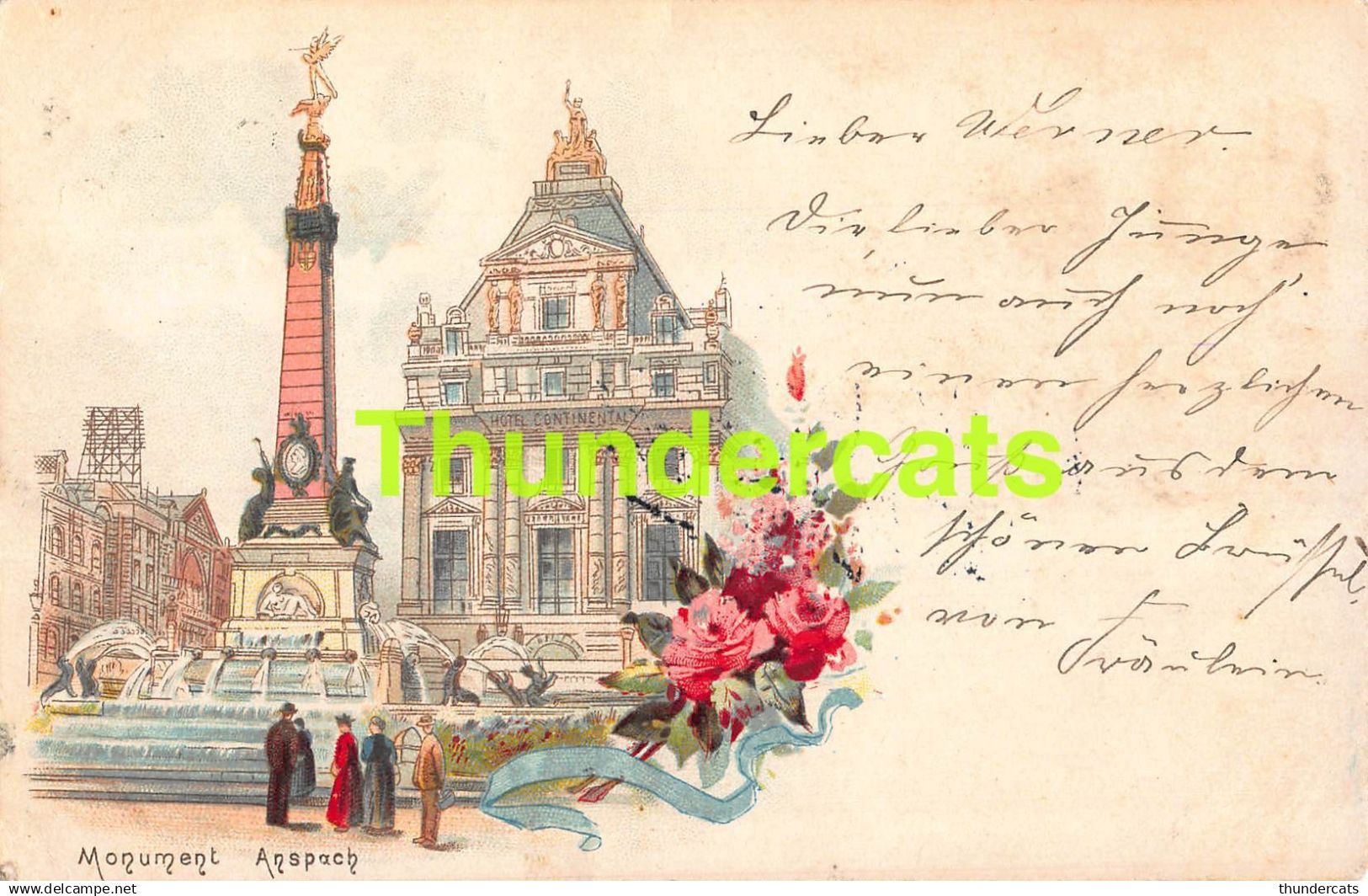 CPA BRUXELLES LITHO MONUMENT ANSPACH