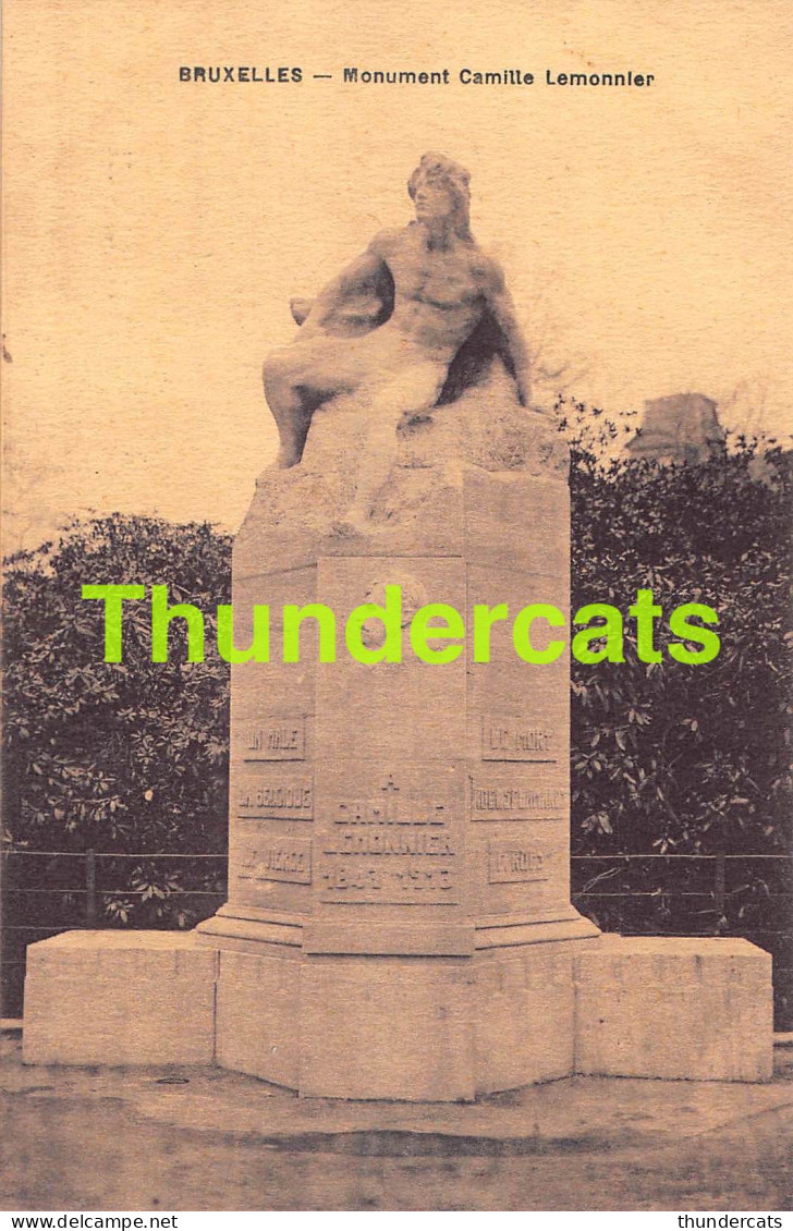 CPA BRUXELLES MONUMENT CAMILLE LEMONNIER