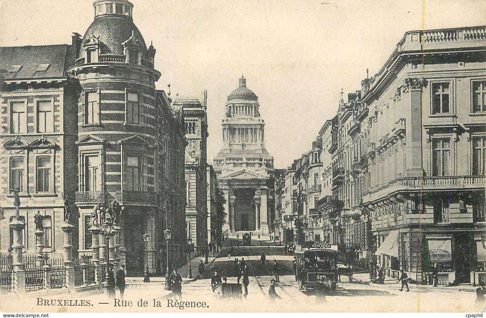 CPA Bruxelles Rue de la Regence Tramway