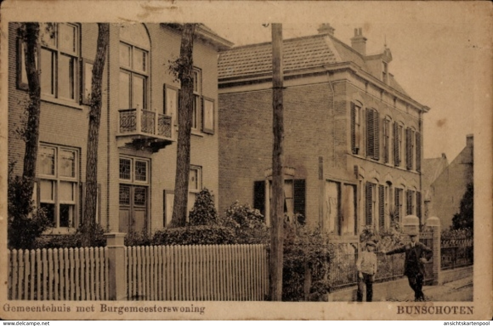 CPA Bunschoten Spakenburg Utrecht Niederlande, Gemeentehuis, Bürgermeisterwohnung, Bunschoten