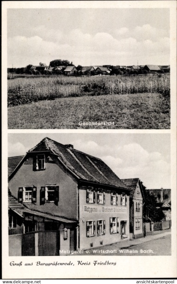 CPA Burg Gräfenrode Karben Hessen, Metzgerei und Wirtschaft