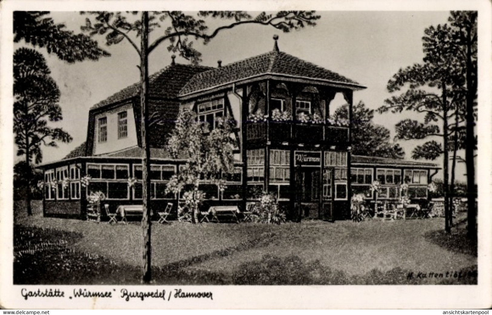 CPA Burgwedel in Niedersachsen, Gaststätte Würmsee, Besitzer H. Hartmann