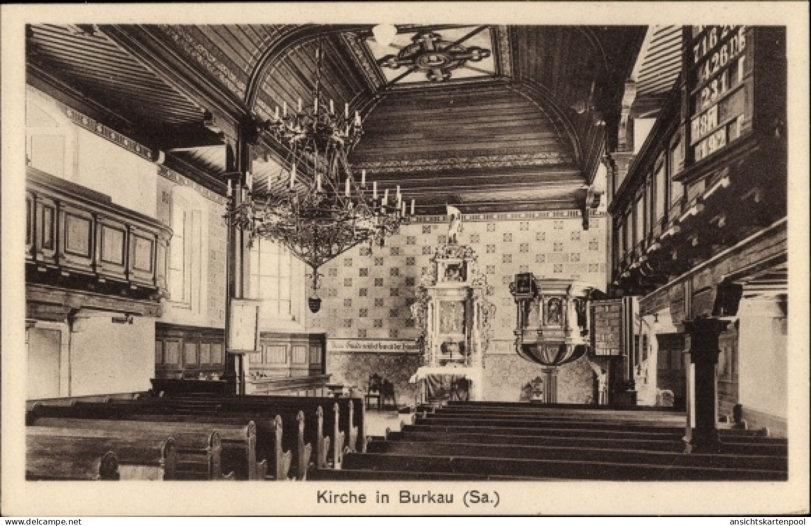 CPA Burkau in Sachsen, Innenansicht der Kirche