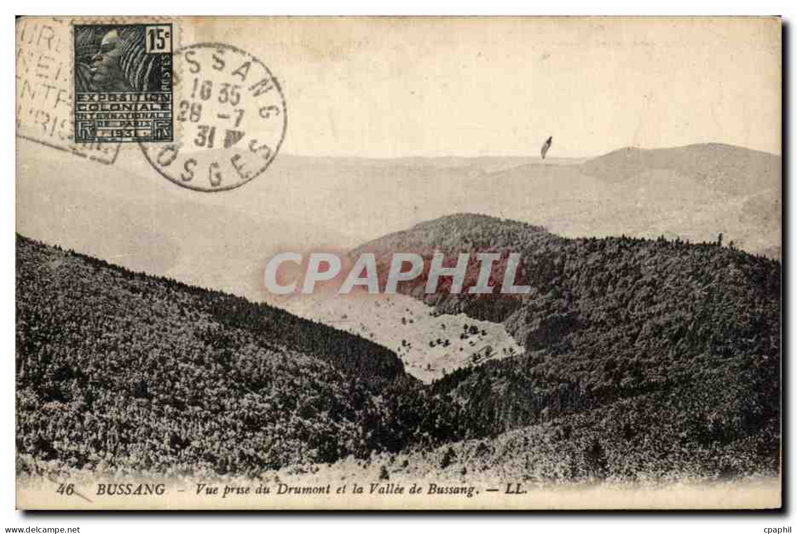 CPA Bussang Vue Prise du Drumont et la Vallee de Bussang