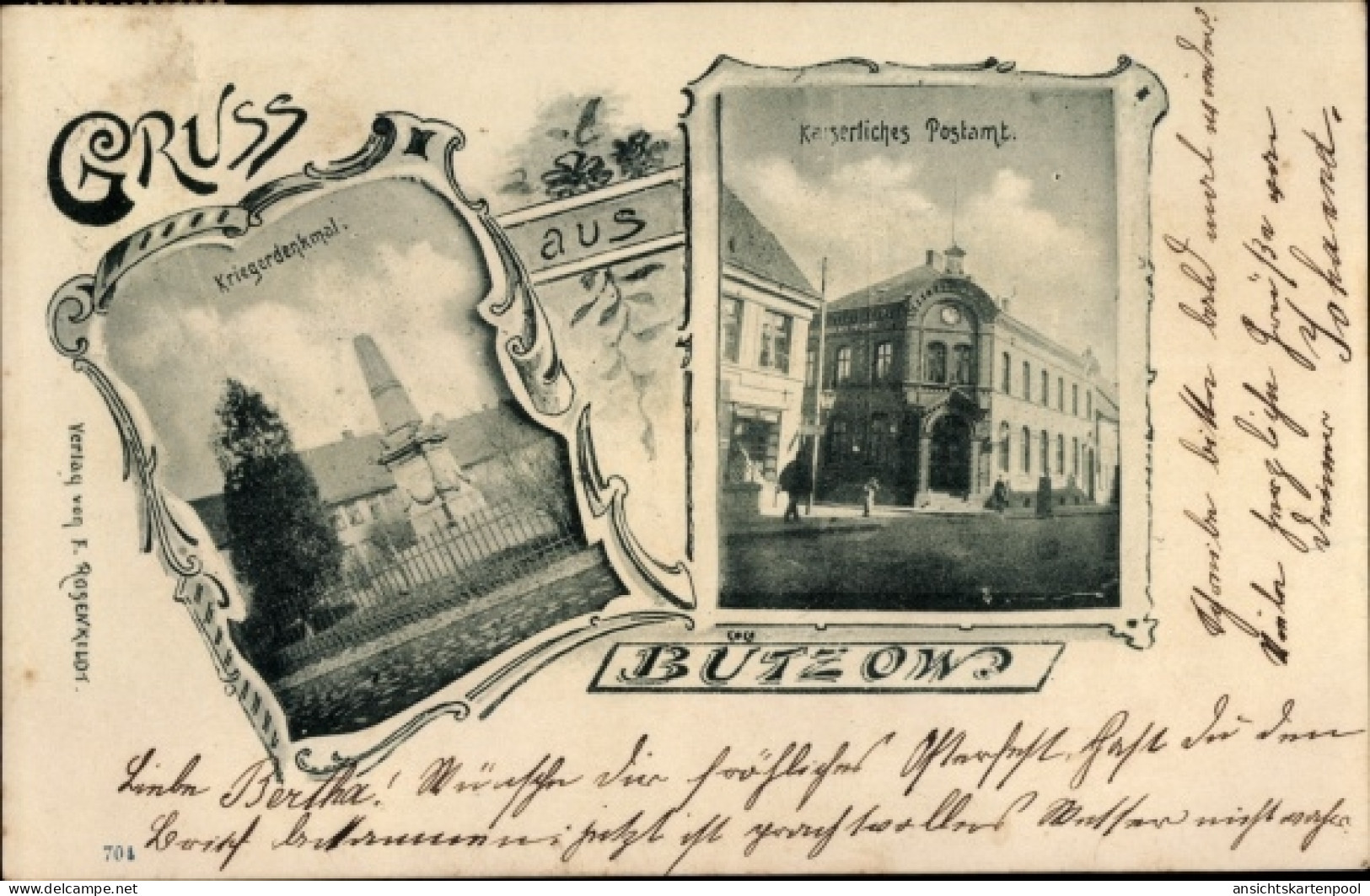 CPA Bützow in Mecklenburg, Kaiserliches Postamt, Kriegerdenkmal