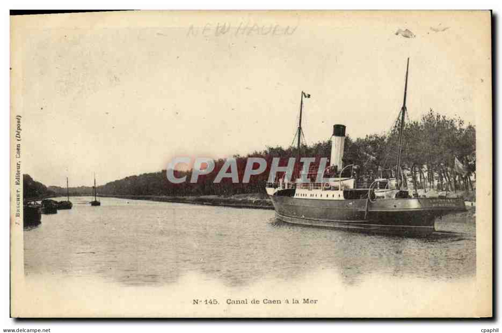 CPA Caen Canal de Caen a la Mer Bateau