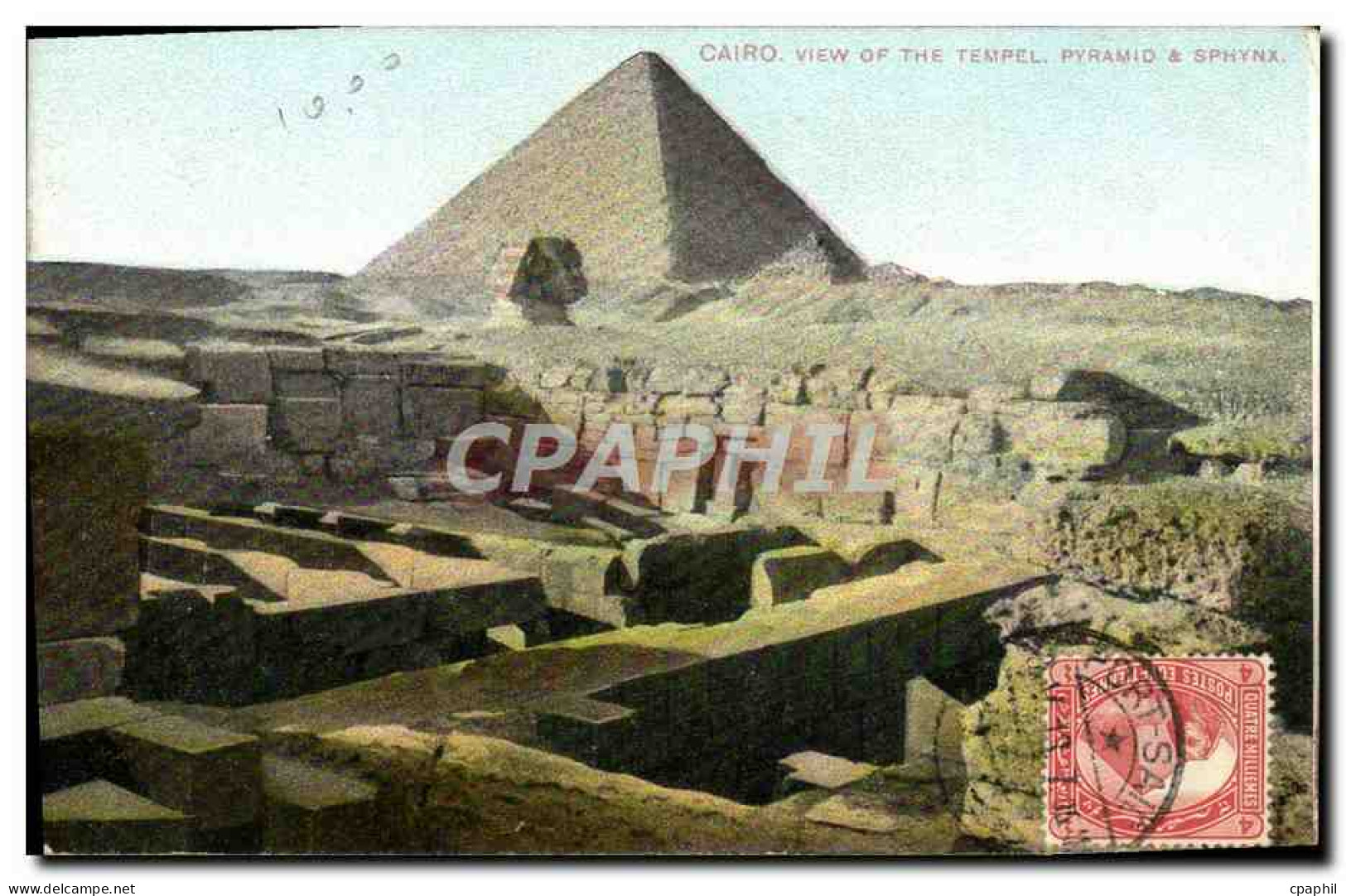 CPA Cairo View Of The Tempel Pyramid Sphynx