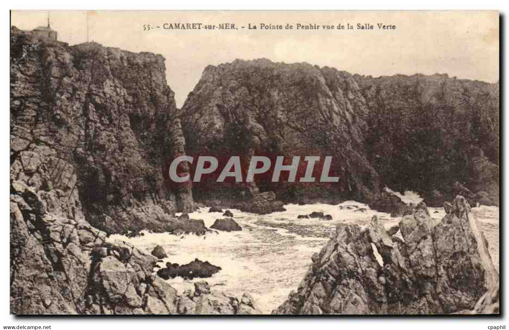 CPA Camaret sur Mer Pointe de Penhir Vue de la Salle Verte