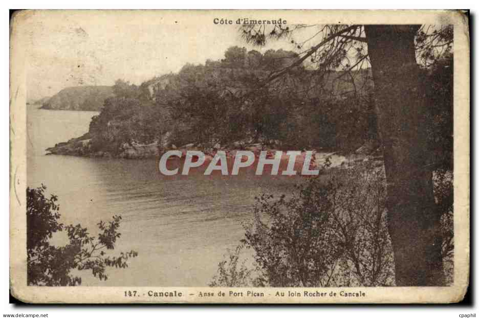 CPA Cancale Anse de Port Pican Au loin Rocher de Cancale