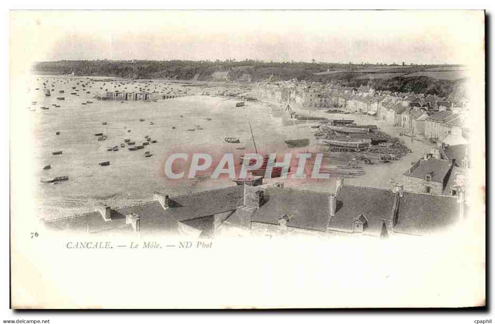 CPA Cancale Le Mole Bateaux