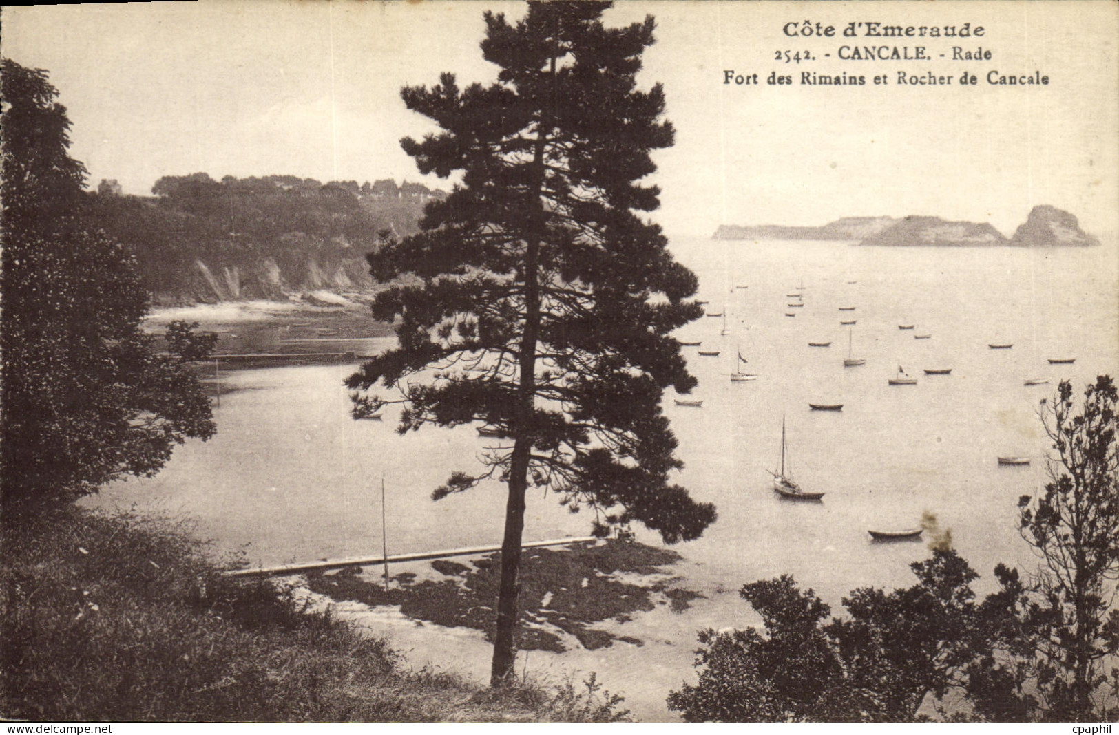 CPA Cancale Rade Fort des Rimains et Rocher de Cancale