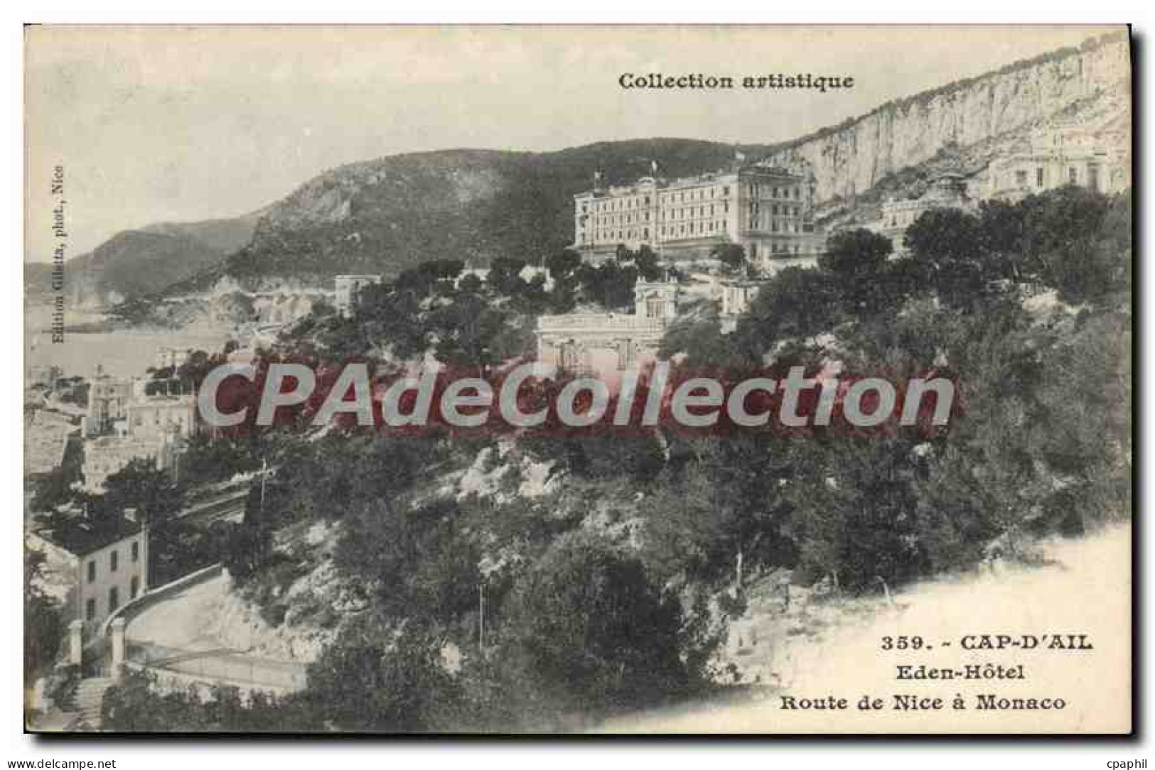 CPA Cap D'Ail Eden Hotel Route de Nice a Monaco