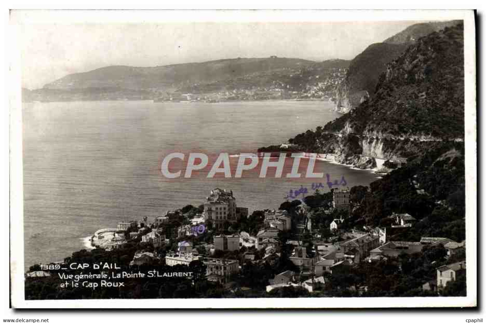 CPA Cap d'Ail Vue generale La pointe St Laurent et le Cap Roux
