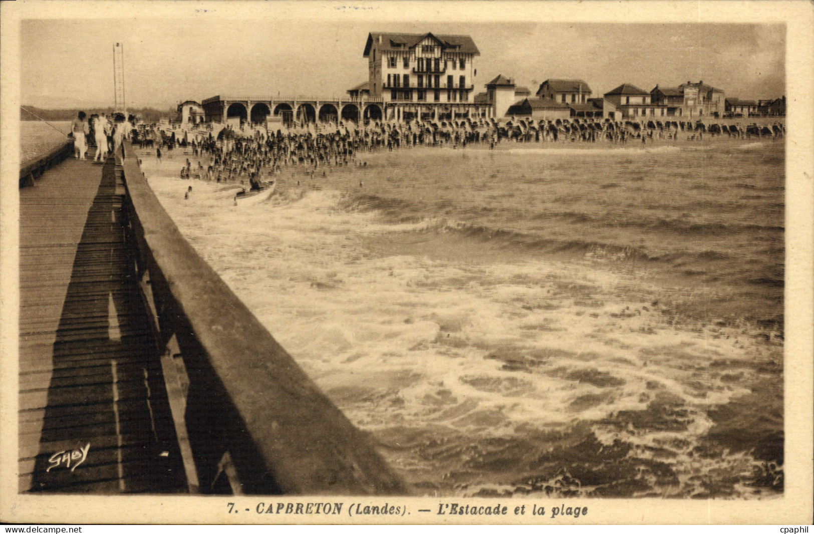 CPA Capbreton L'Estacade Et La Plage