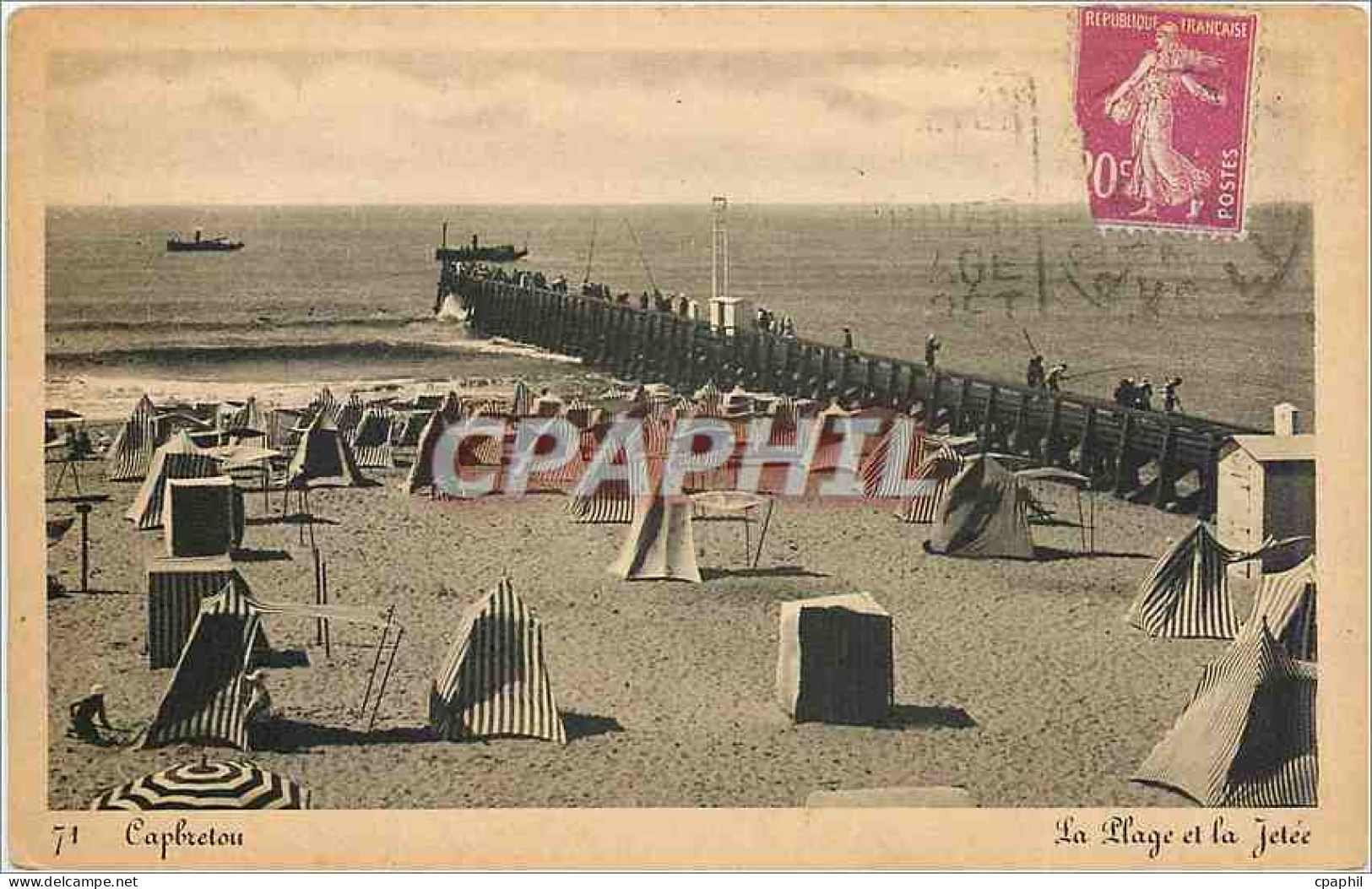 CPA Capbreton La Plage et la Jetee