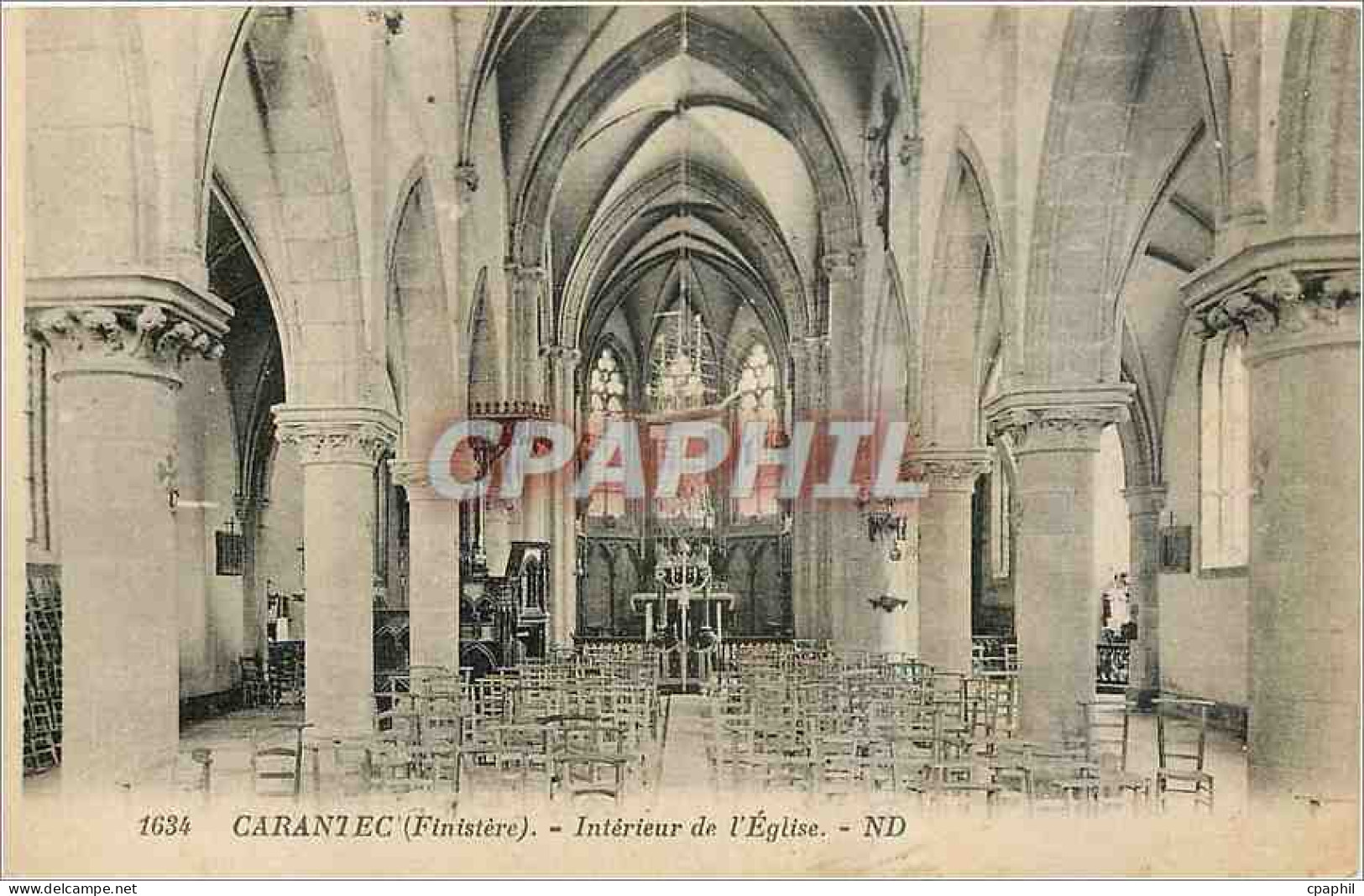 CPA Carantec Finistere Interieur de l'Eglise