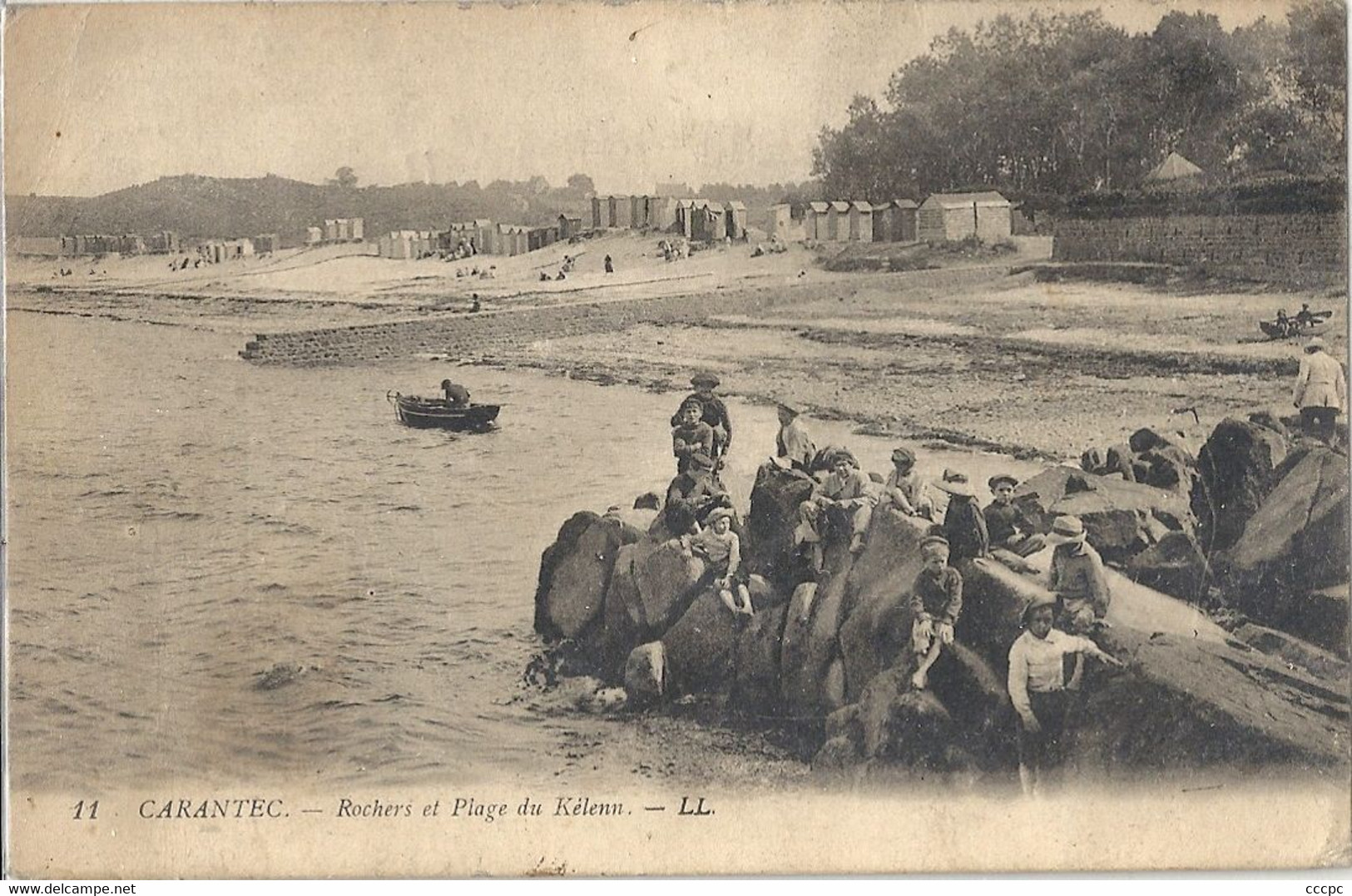 CPA Carantec Rochers et Plage du Kélenn