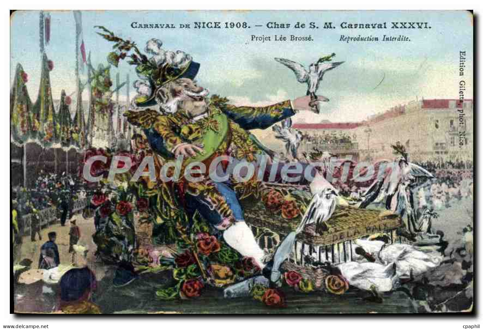 CPA Carnaval de Nice 1908 char de S N Carnaval XXXVI