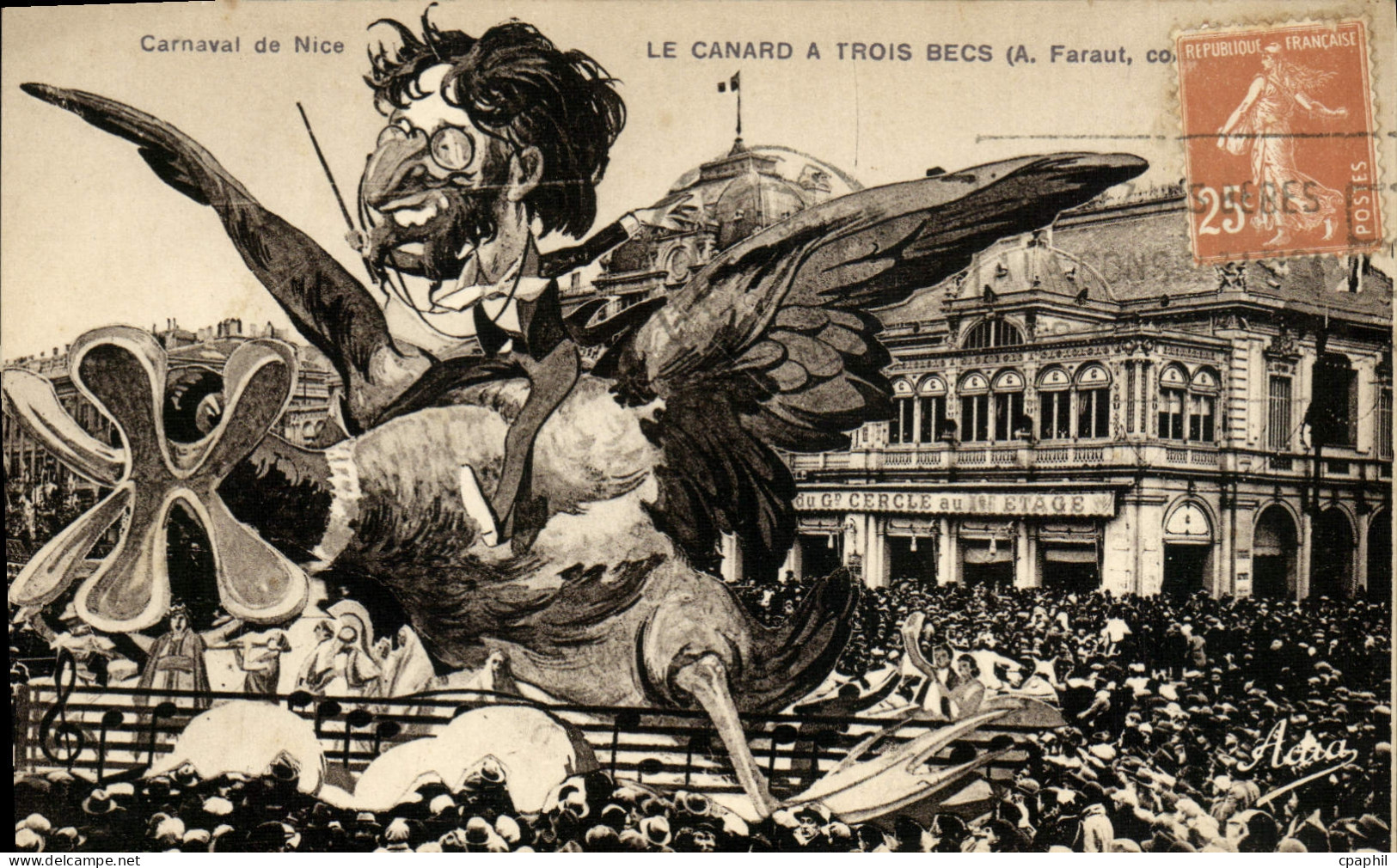 CPA Carnaval De Nice Le Canard A Trois Becs Carnaval