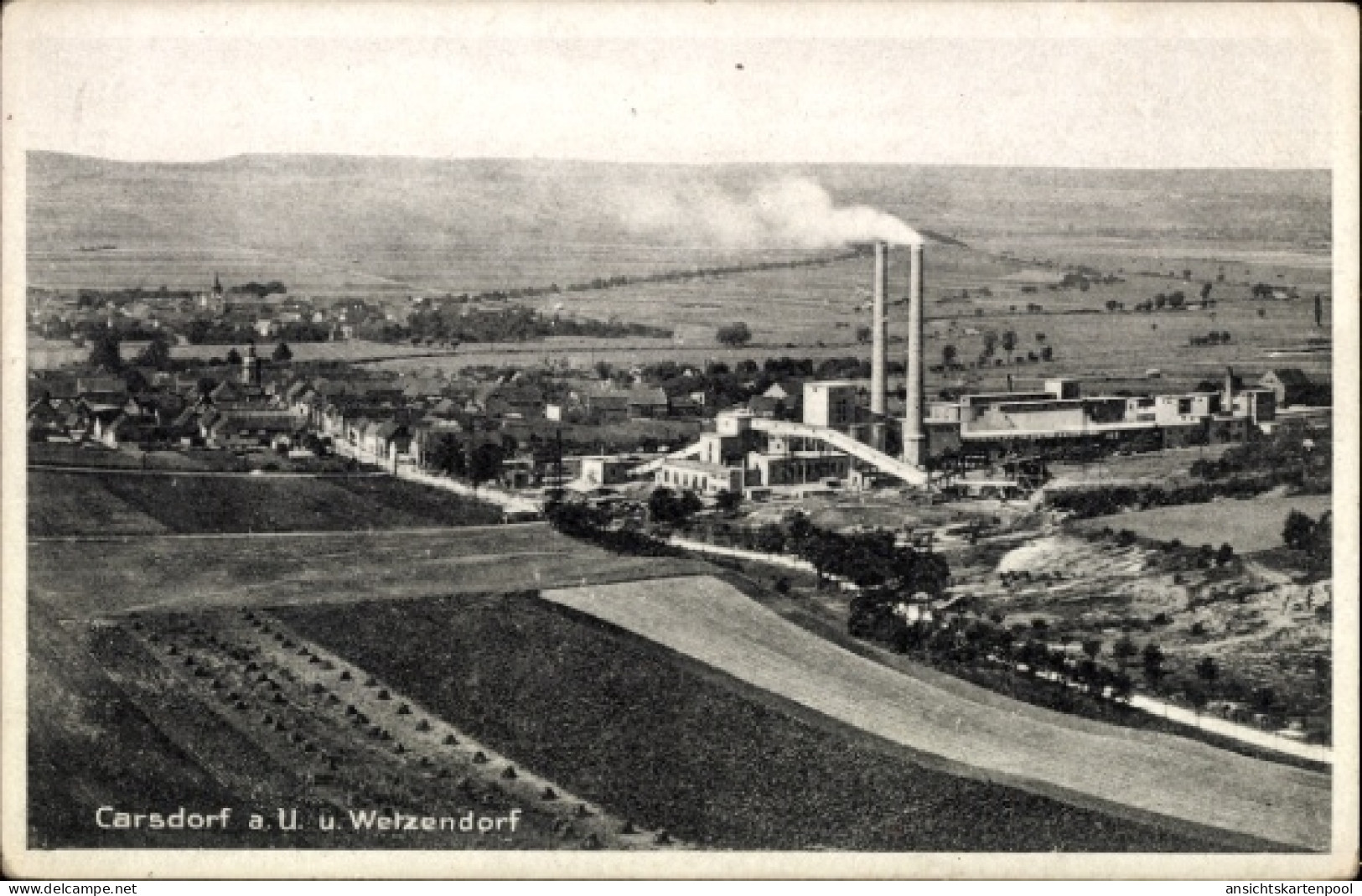 CPA Carsdorf Karsdorf an der Unstrut, Gesamtansicht vom Ort mit Wetzendorf