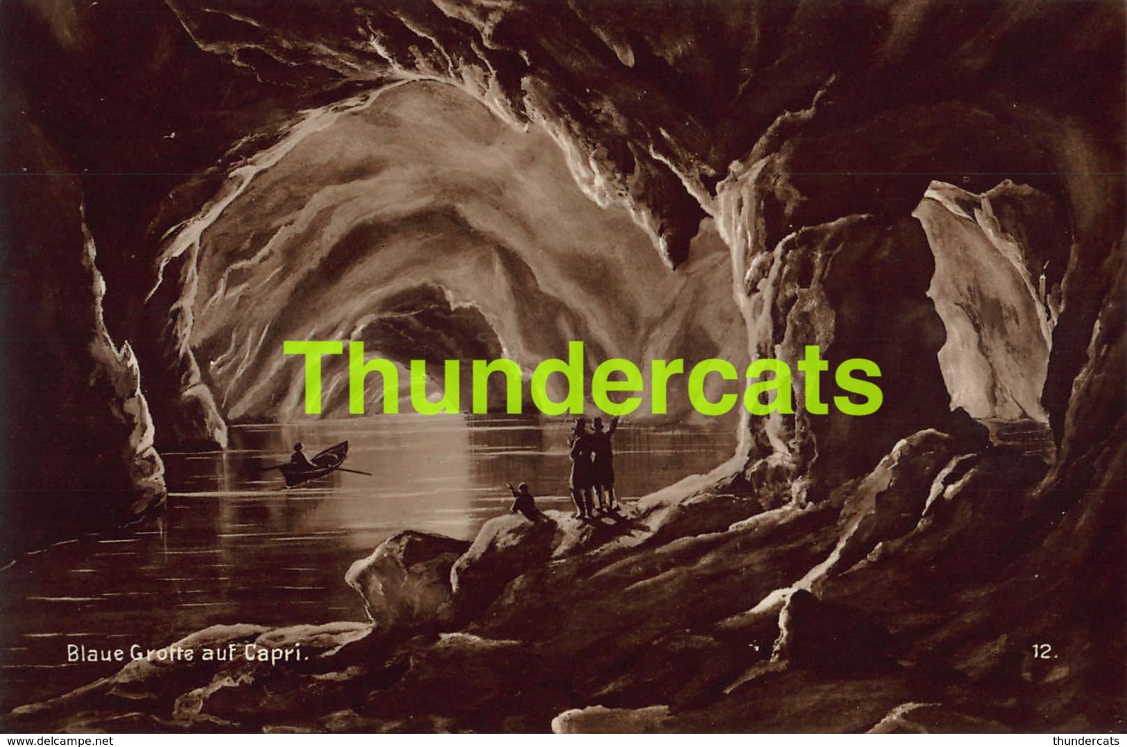 CPA CARTE DE PHOTO ITALY ITALIA NAPOLI NEAPEL NAPELS LA GROTTA AZZURRA A CAPRI