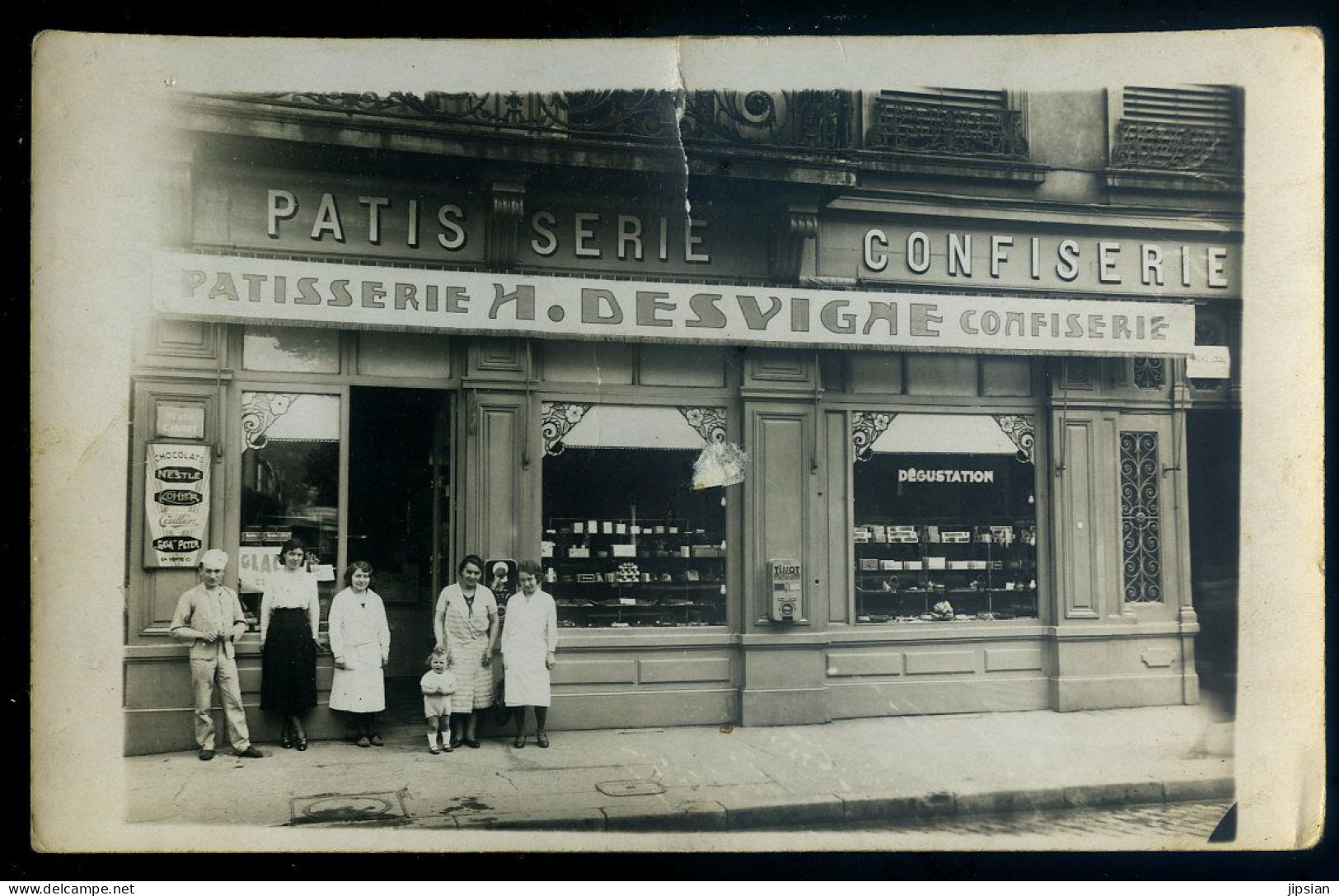 cpa carte photo du 69 Lyon 2ème place Carnot N°8 Patisserie Confiserie Henri Jules Desvignes    JU25-66