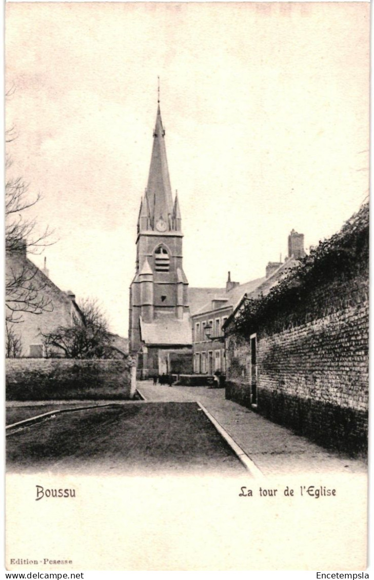 CPA Carte Postale  Belgique Boussu Tour  de l'église début 1900  VM104780ok