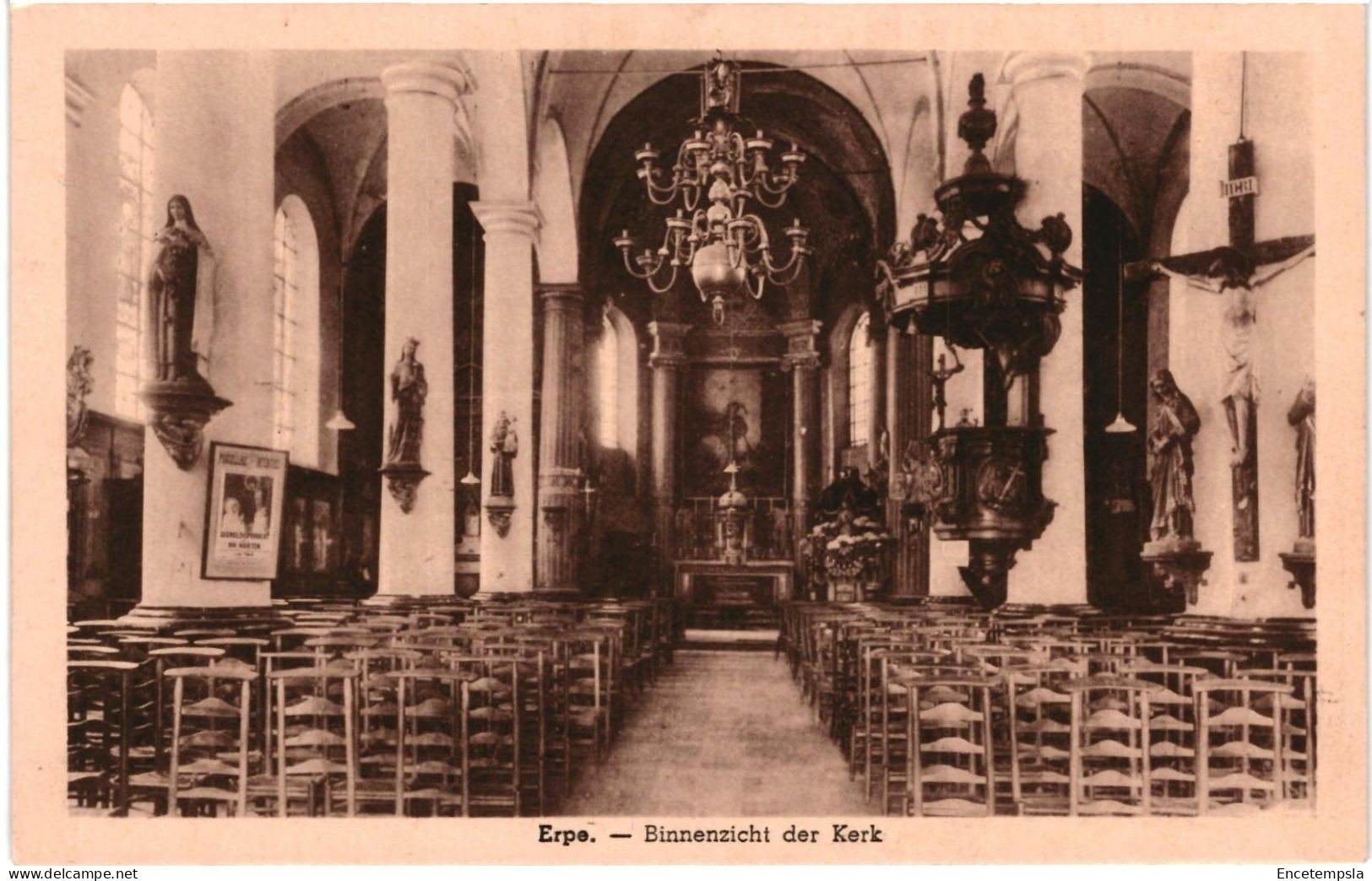 CPA  Carte Postale Belgique Erpe Binnenzicht der Kerk    VM104297