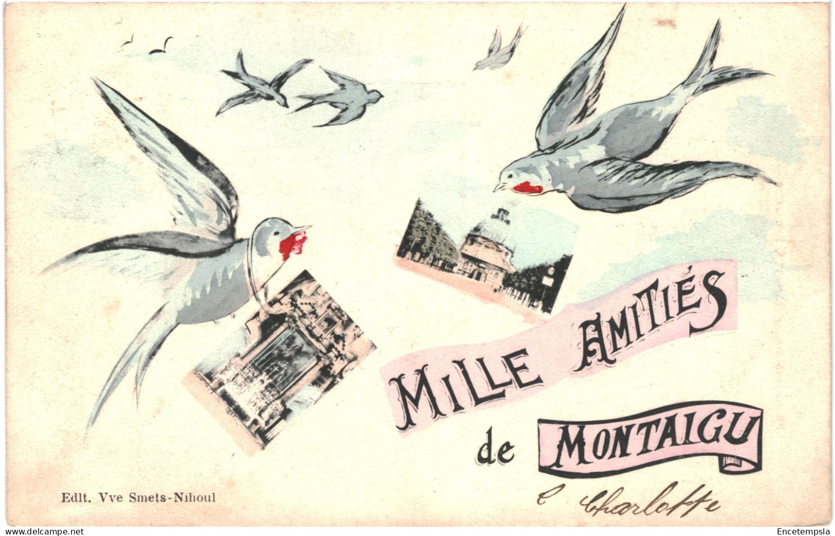 CPA  Carte postale Belgique Montaigu Mille amitiés de Montaigu 1901? VM66090ok