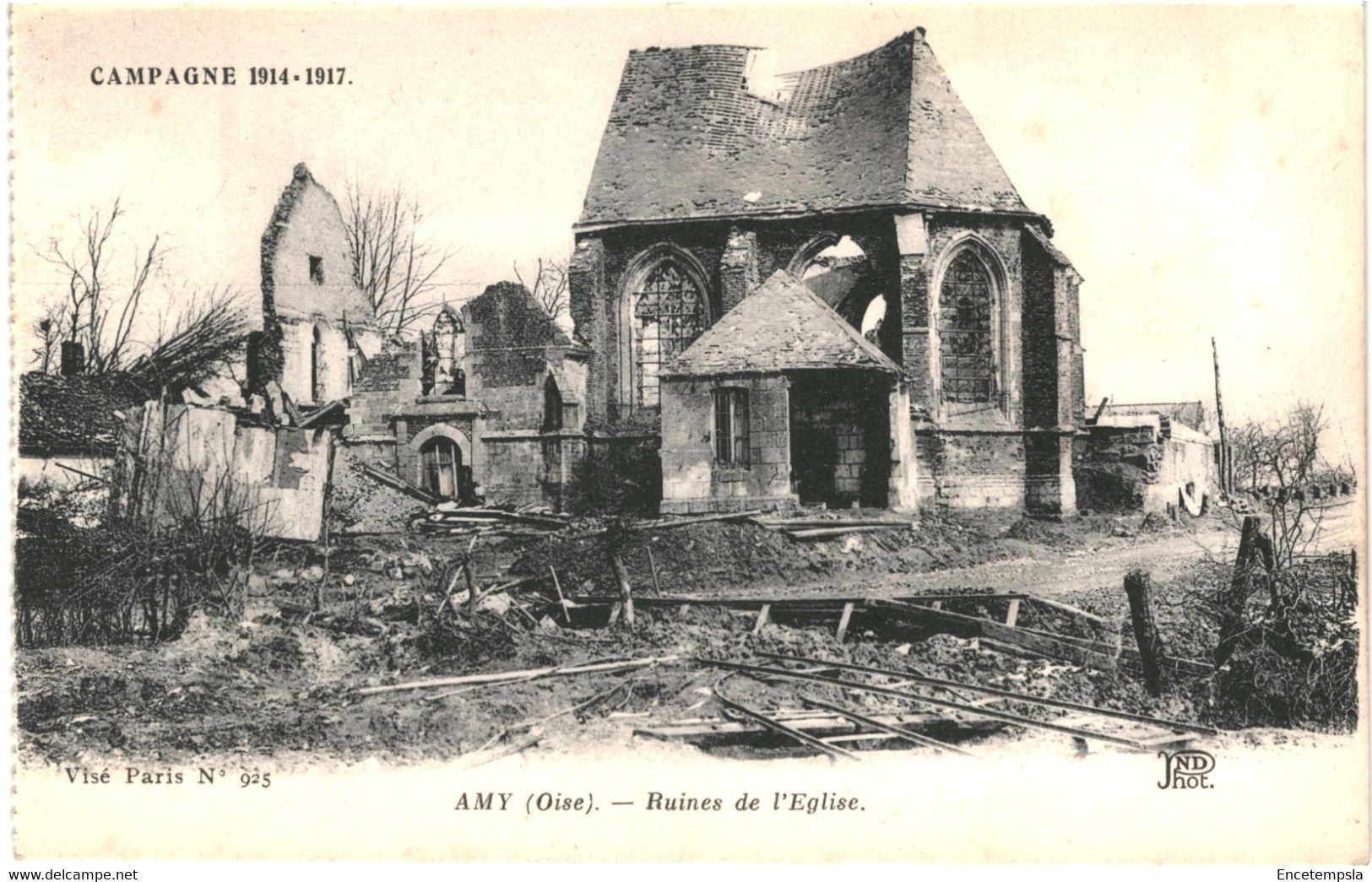 CPA-Carte Postale  France Amy Ruines de l'Eglise guerre 1914-18  VM53834