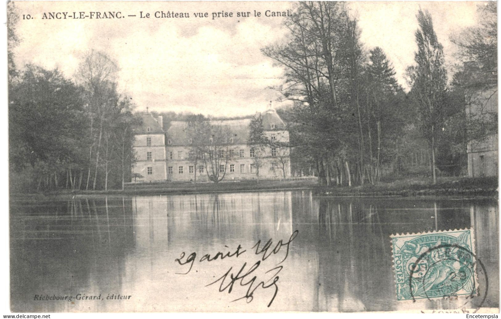 CPA  Carte Postale France   Ancy-le-Franc Le Château vue prise sur le canal 1905 VM70785