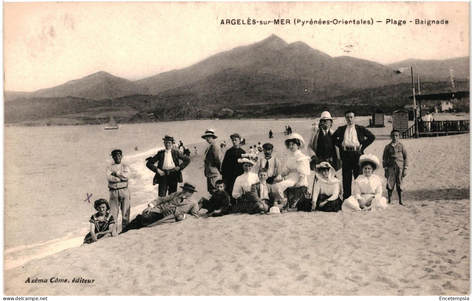 CPA  Carte Postale France  Argeles sur Mer  Plage Baignade  Animée 1910 VM104719