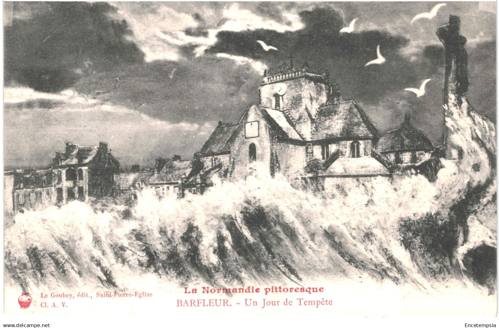 CPA Carte postale France  Barfleur Un jour de tempête    VM91709