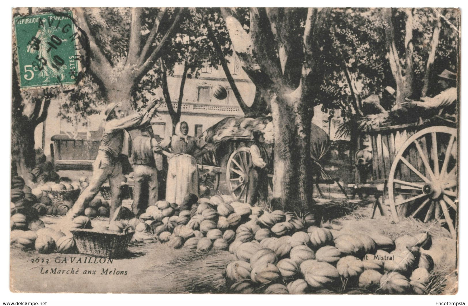 CPA - Carte postale-France-Cavaillon Le Marché aux melons VM37022xok