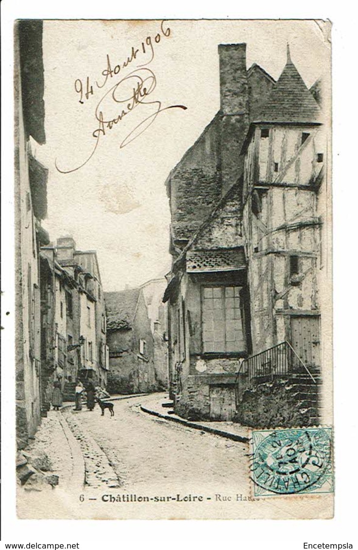 CPA-carte postale-FRANCE-Châtillon-sur-Loire- Rue Haute -1906-VMO15983