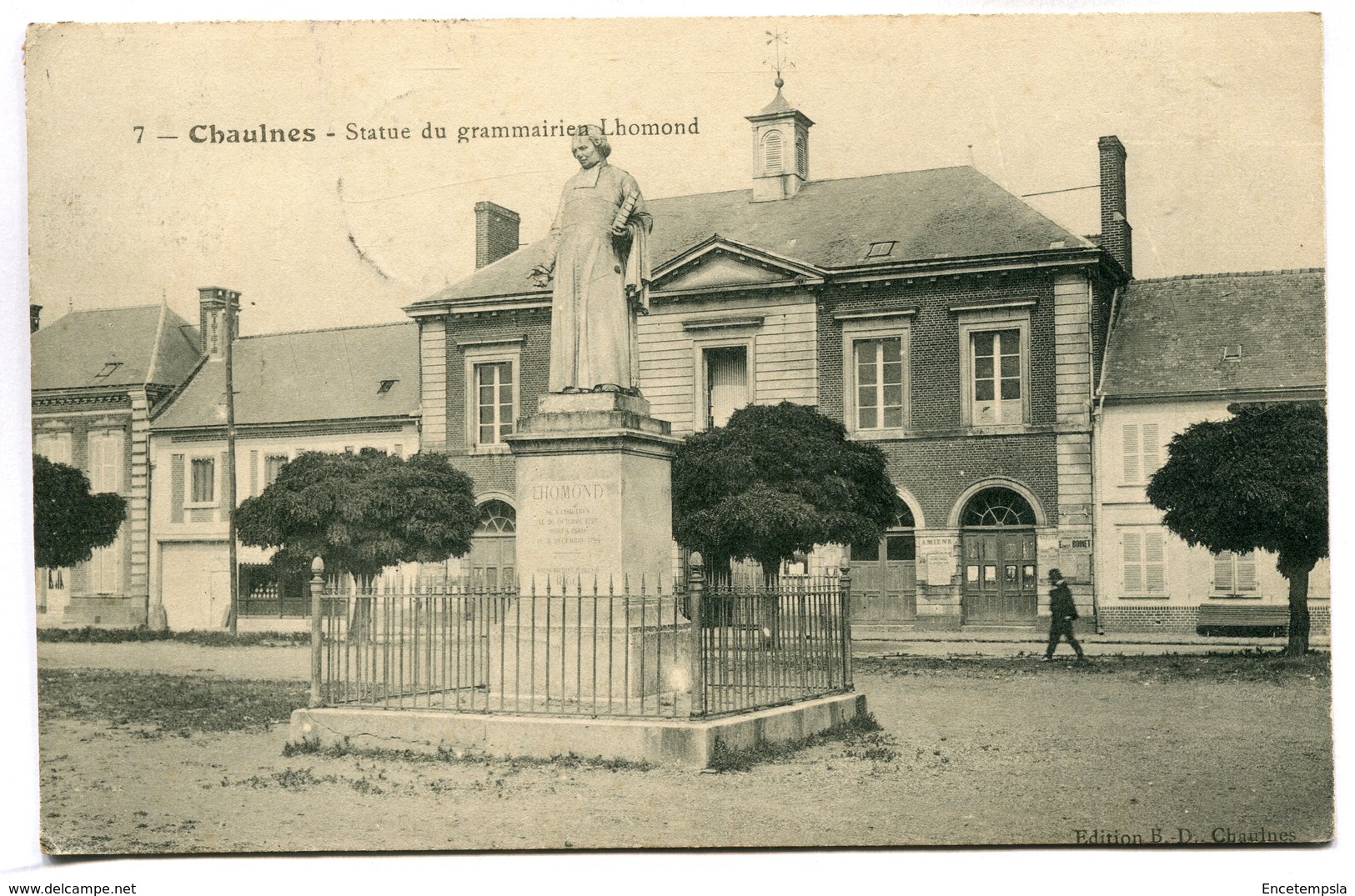 CPA - Carte Postale - France - Chaulnes - Statue du Grammairien Lhomond - 1911  (SV6876)