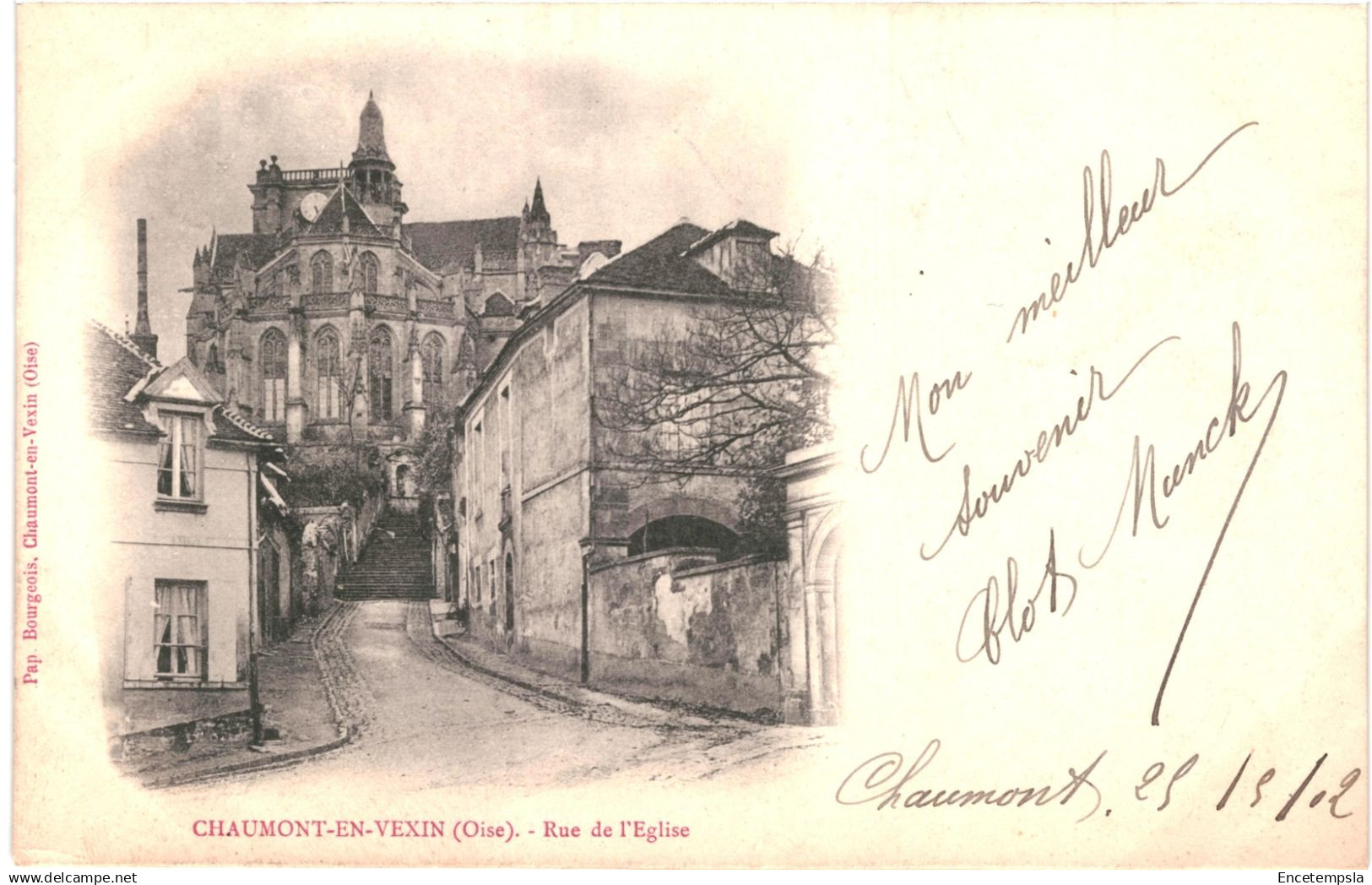CPA Carte postale France Chaumont en Vexin Rue de l'église 1902   VM84029ok
