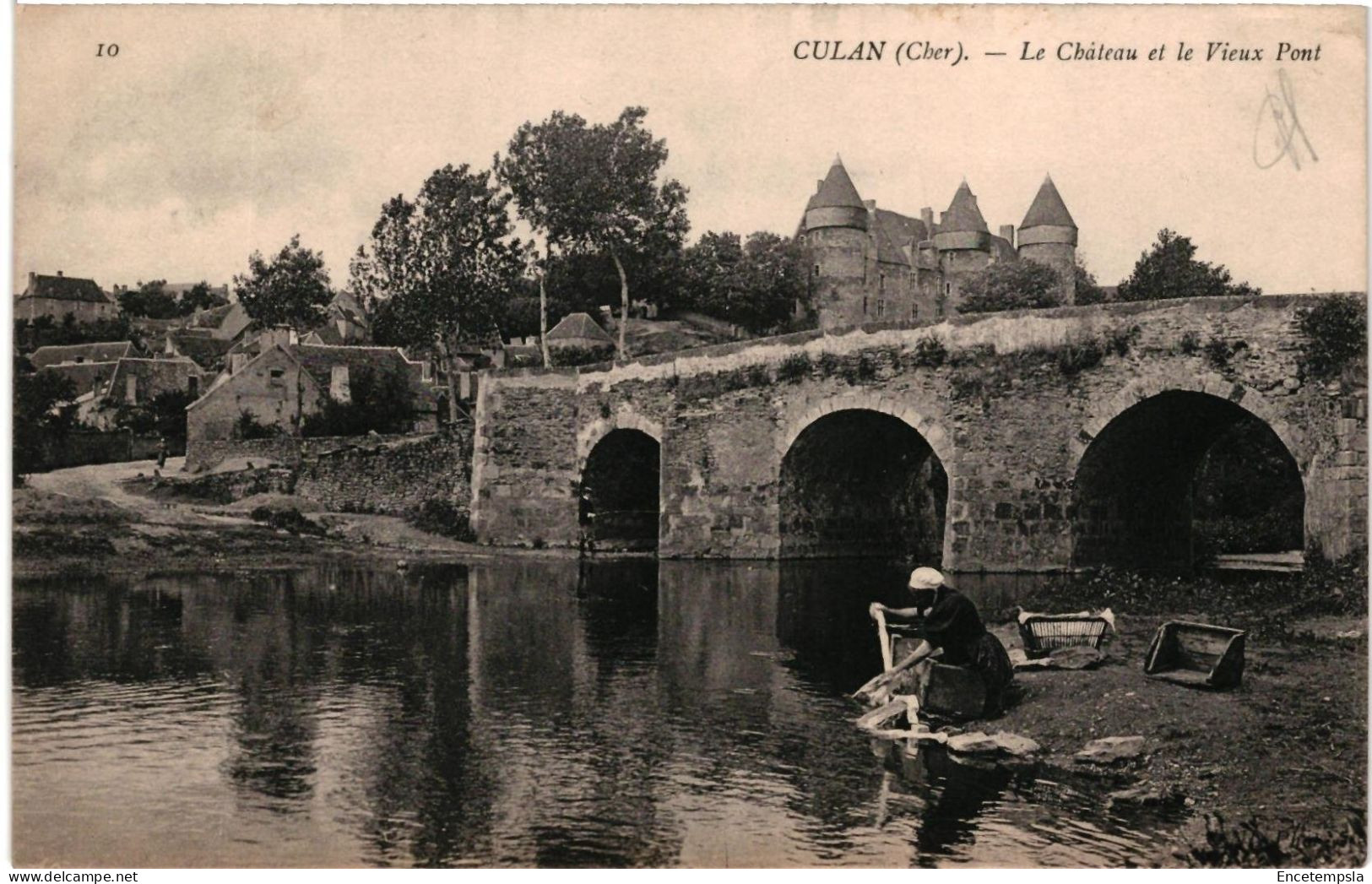 CPA   Carte Postale  France  Culan Le Château et le Vieux Pont   1909 VM107617