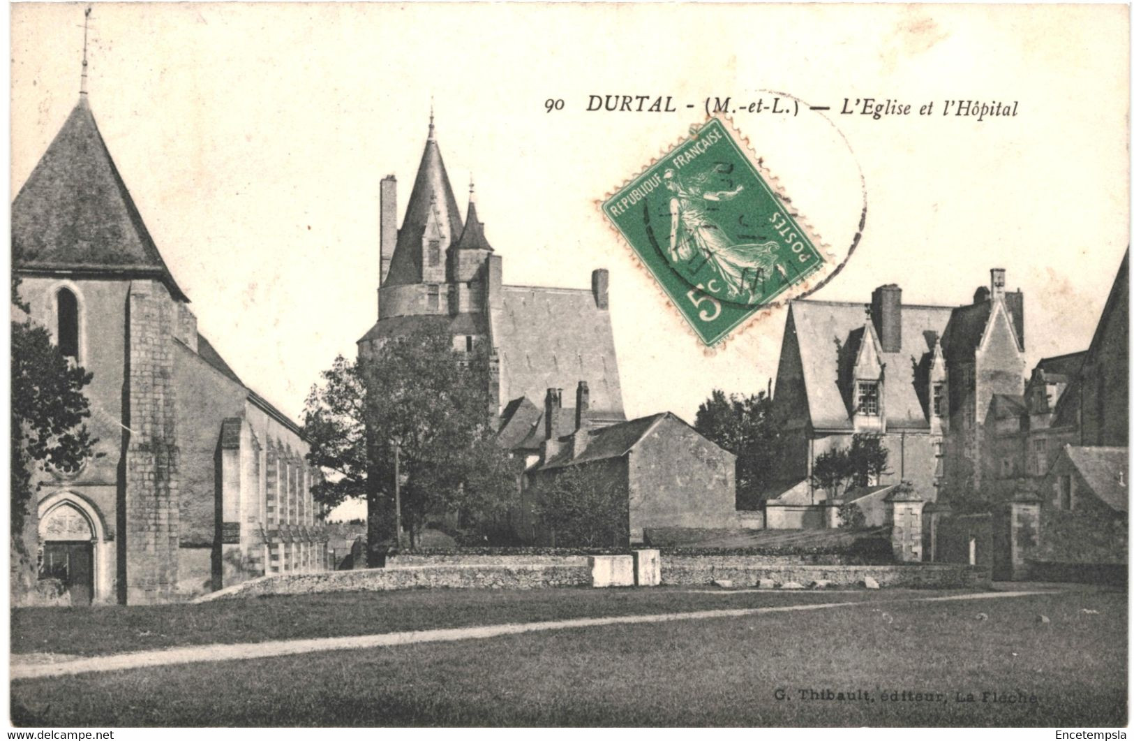 CPA Carte Postale France Durtal Eglise et Hôpital  1914 VM56627