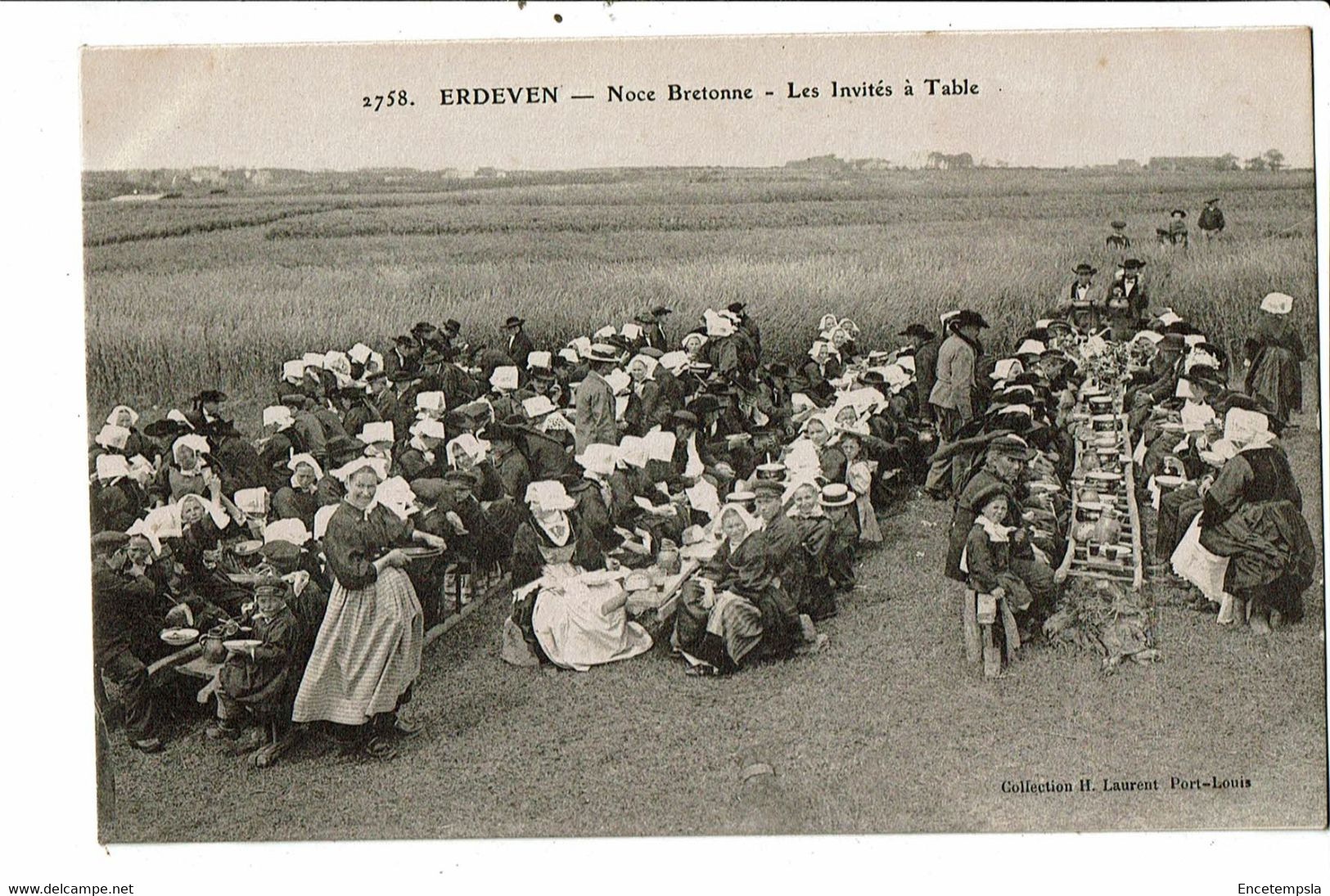 CPA- Carte Postale France-Erdeven Noce Bretonne les invités à table   VM31697