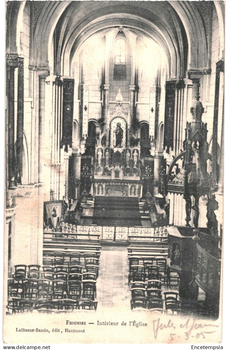 CPA Carte Postale France Feignies  Intérieur de l'église 1905   VM79444