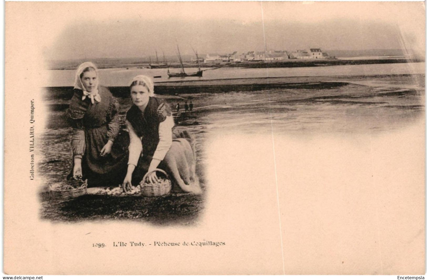 CPA   Carte Postale   France Île-Tudy Pêcheuse de Coquillages début 1900 VM107683ok