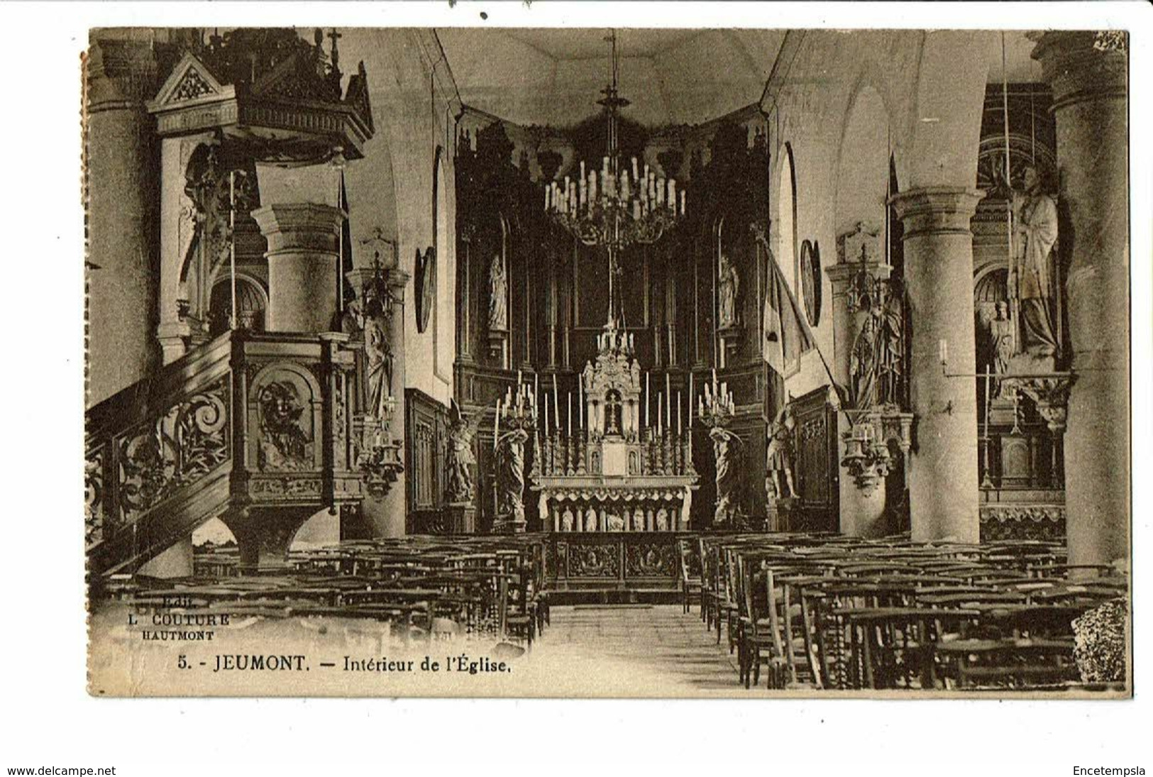 CPA-Carte Postale-France-Jeumont- Intérieur de l'église -1931-VM21362dg