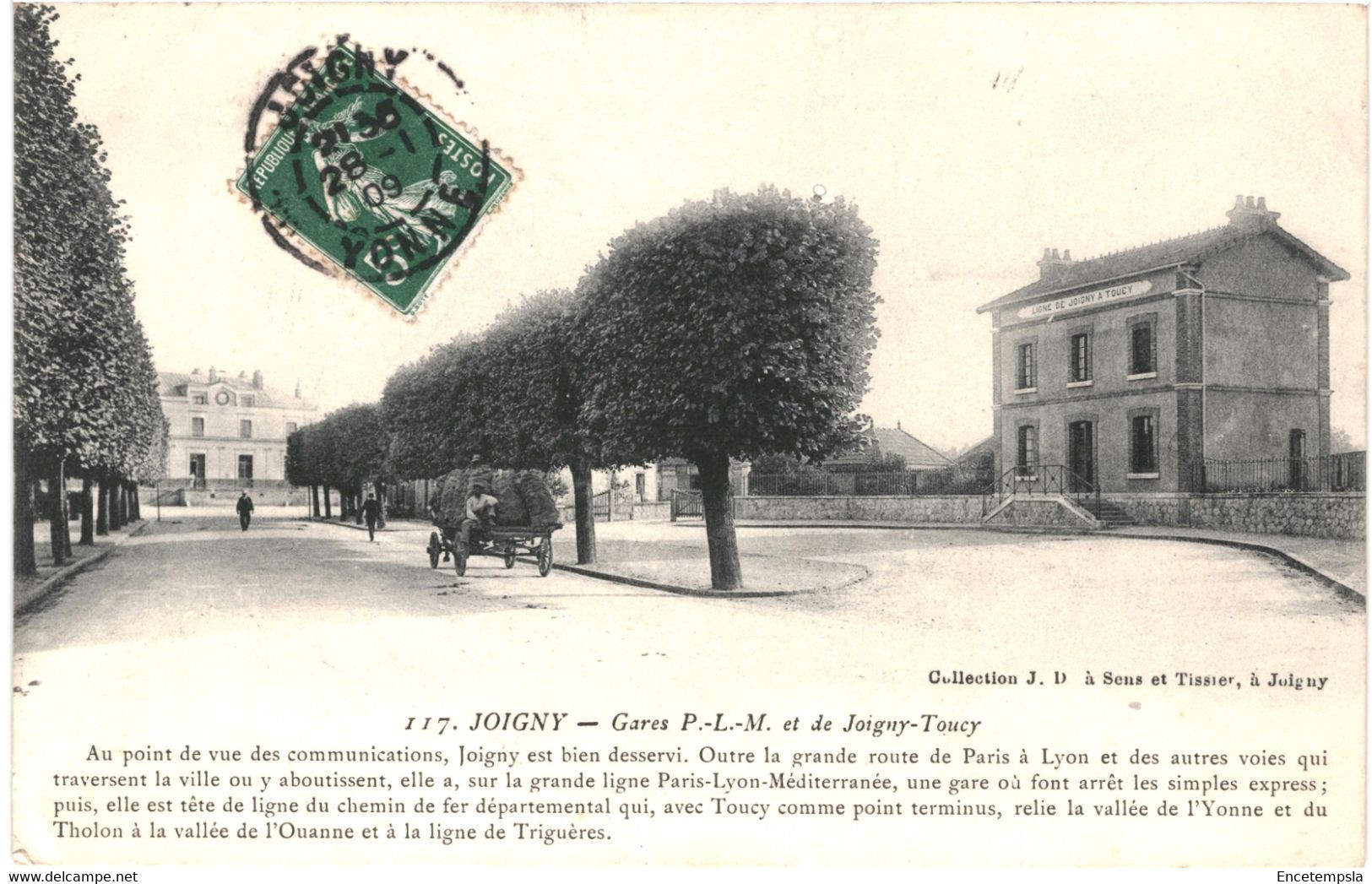 CPA- Carte Postale - France-Joigny-Gare P.L.M. et de Joigny Toucy 1909 VM43225ok+