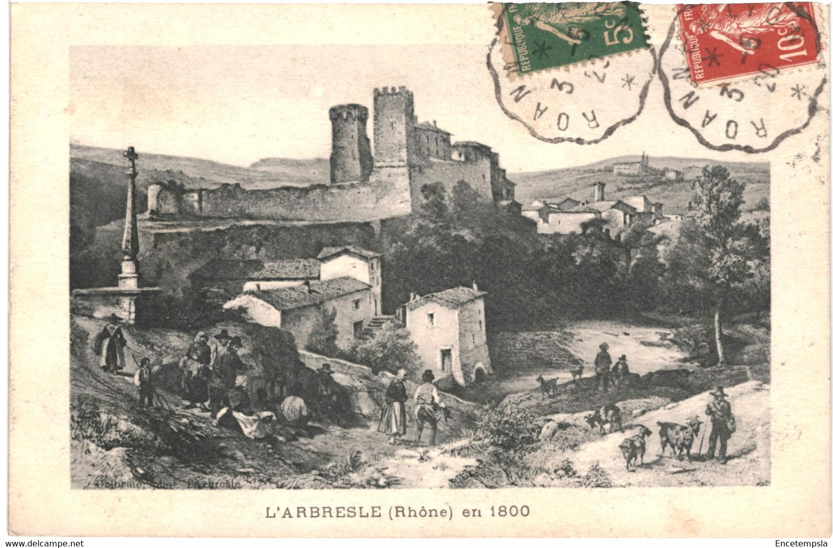 CPA carte postale France  L’Arbresle en 1800 illustration 1920 VM611077