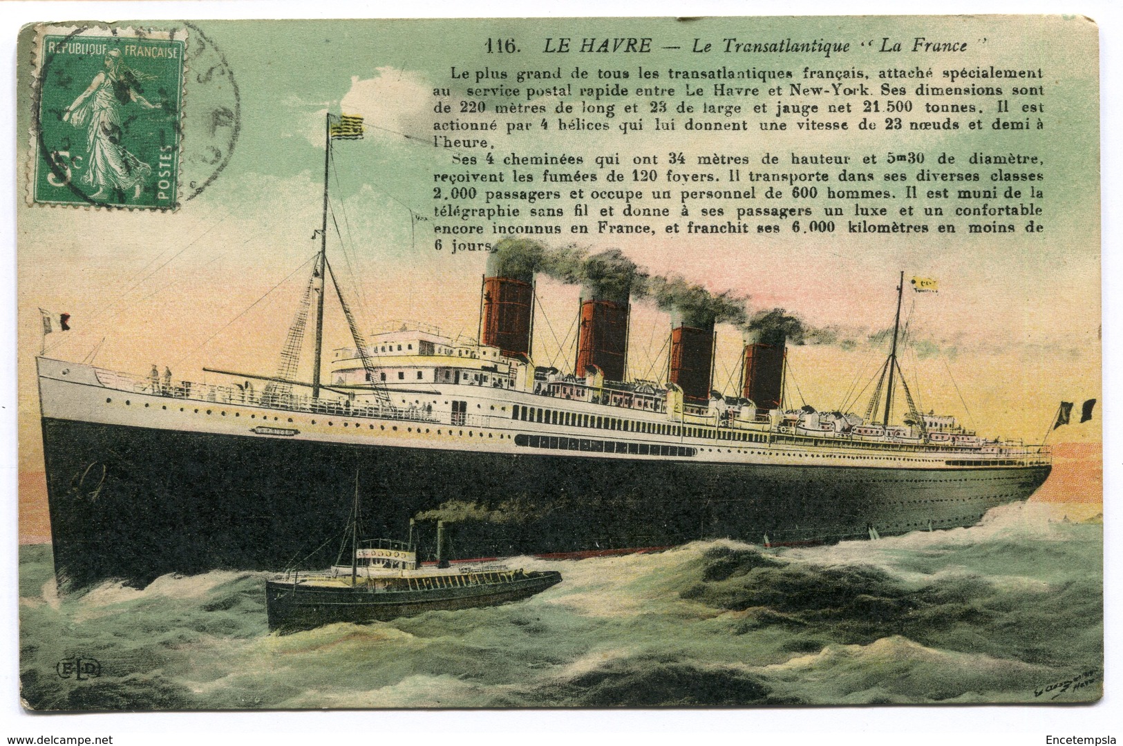 CPA - Carte postale - France - Le Havre - Le Transatlantique - La France (CP2992)
